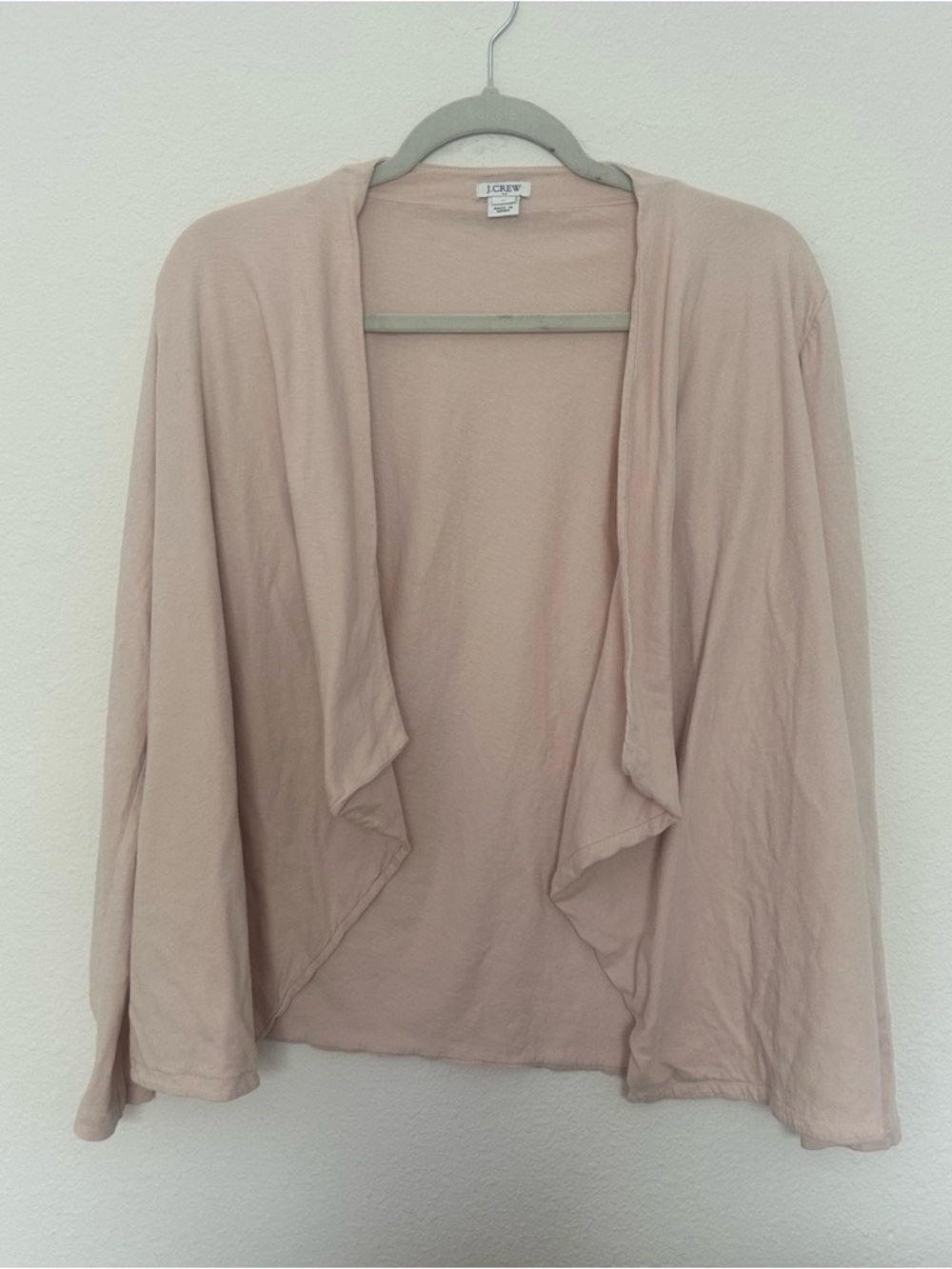 J. Crew Medium Women's Dusty Blush Draped Open-Front Cardigan